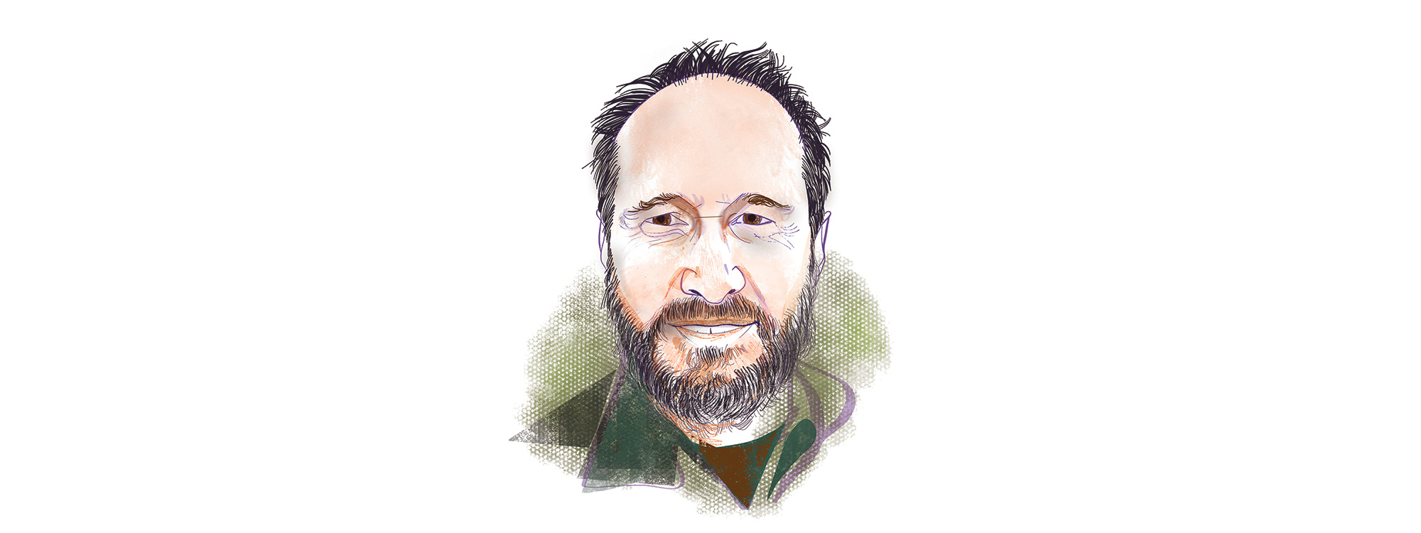 Illustrated portrait of Matthew Nelsen, PhD’14,