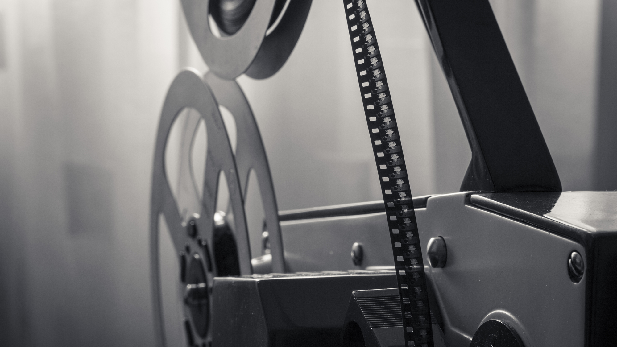 Film projector loaded with film